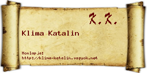 Klima Katalin névjegykártya