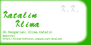 katalin klima business card